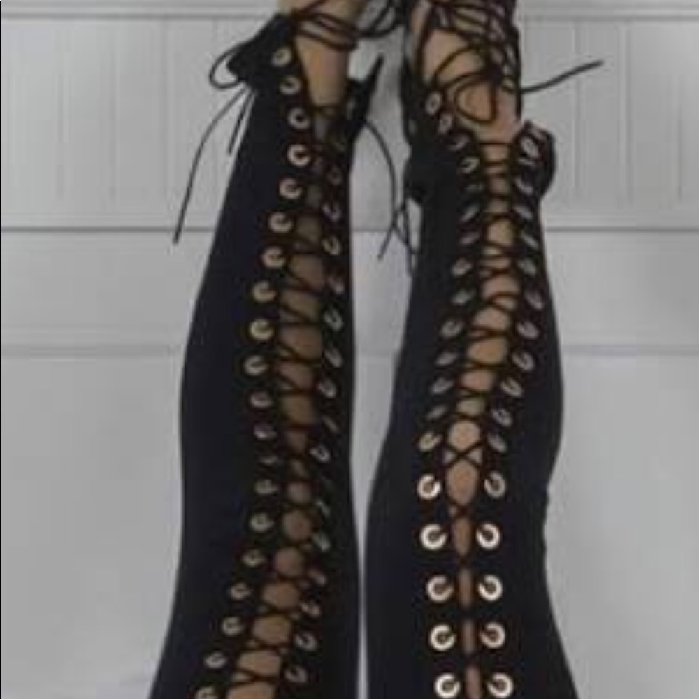 Lace up front leggings